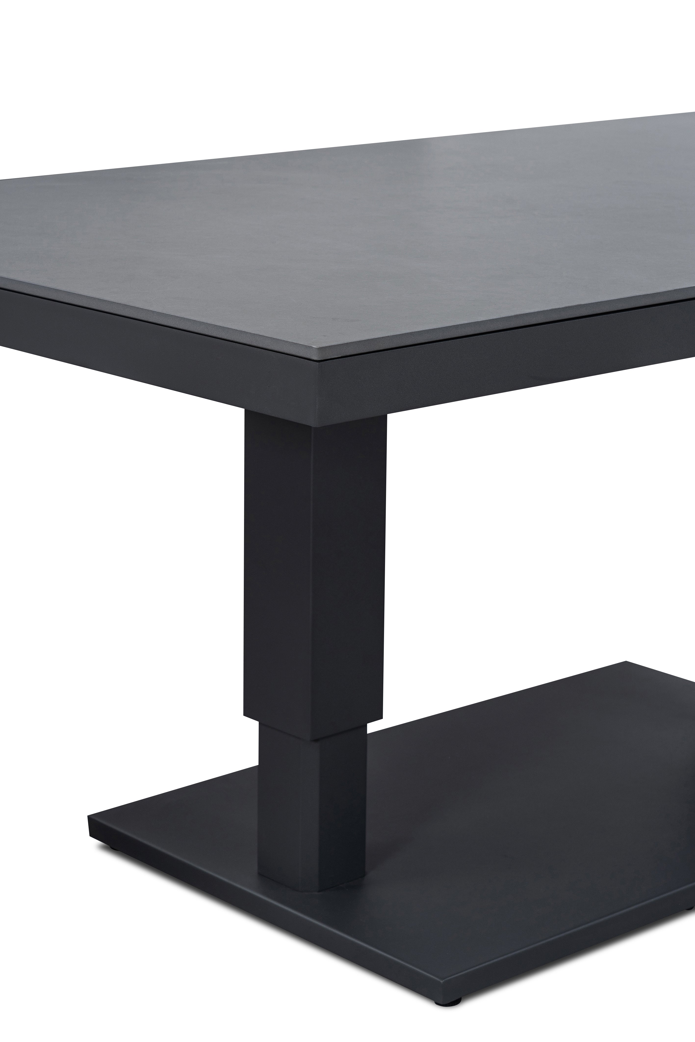AMIL L-Shaped corner Aluminium premium lounge dining set with 2 arm chairs
