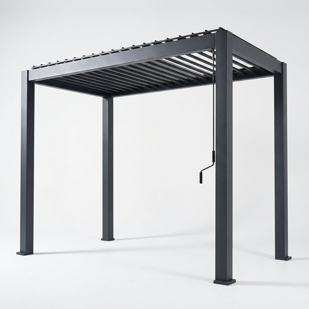 Pure Vista Pro Aluminium Metal Pergola in Graphite Grey - 1.5m x 3m