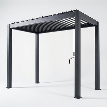 Pure Vista Pro Aluminium Metal Pergola in Graphite Grey - 1.5m x 3m