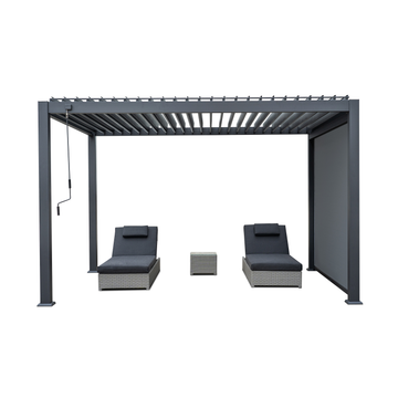 Pure Vista Pro Aluminium Metal Pergola in Graphite Grey - 3.6m x 5.3m