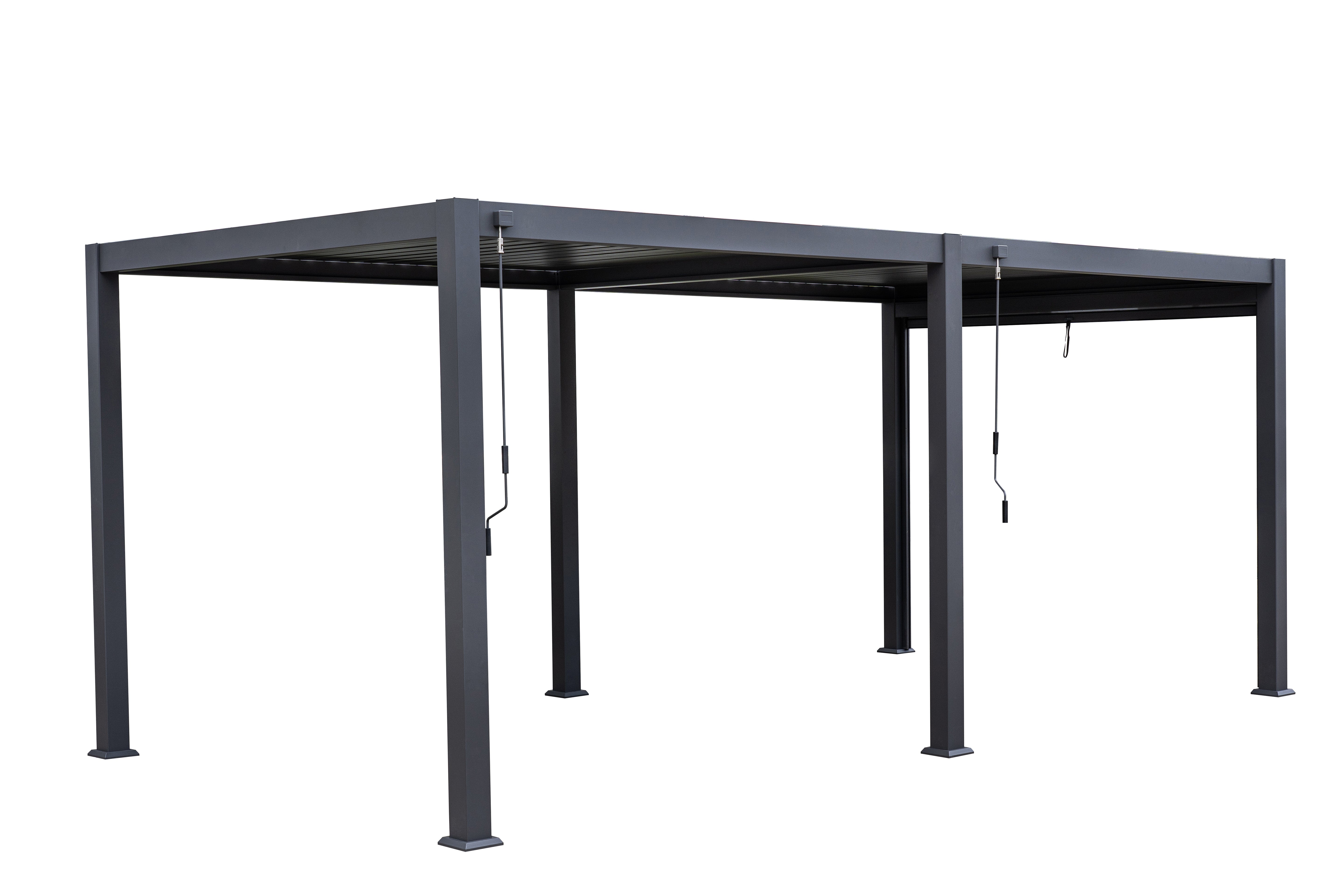 Pure Vista Pro Aluminium Metal Pergola in Graphite Grey - Free Standing