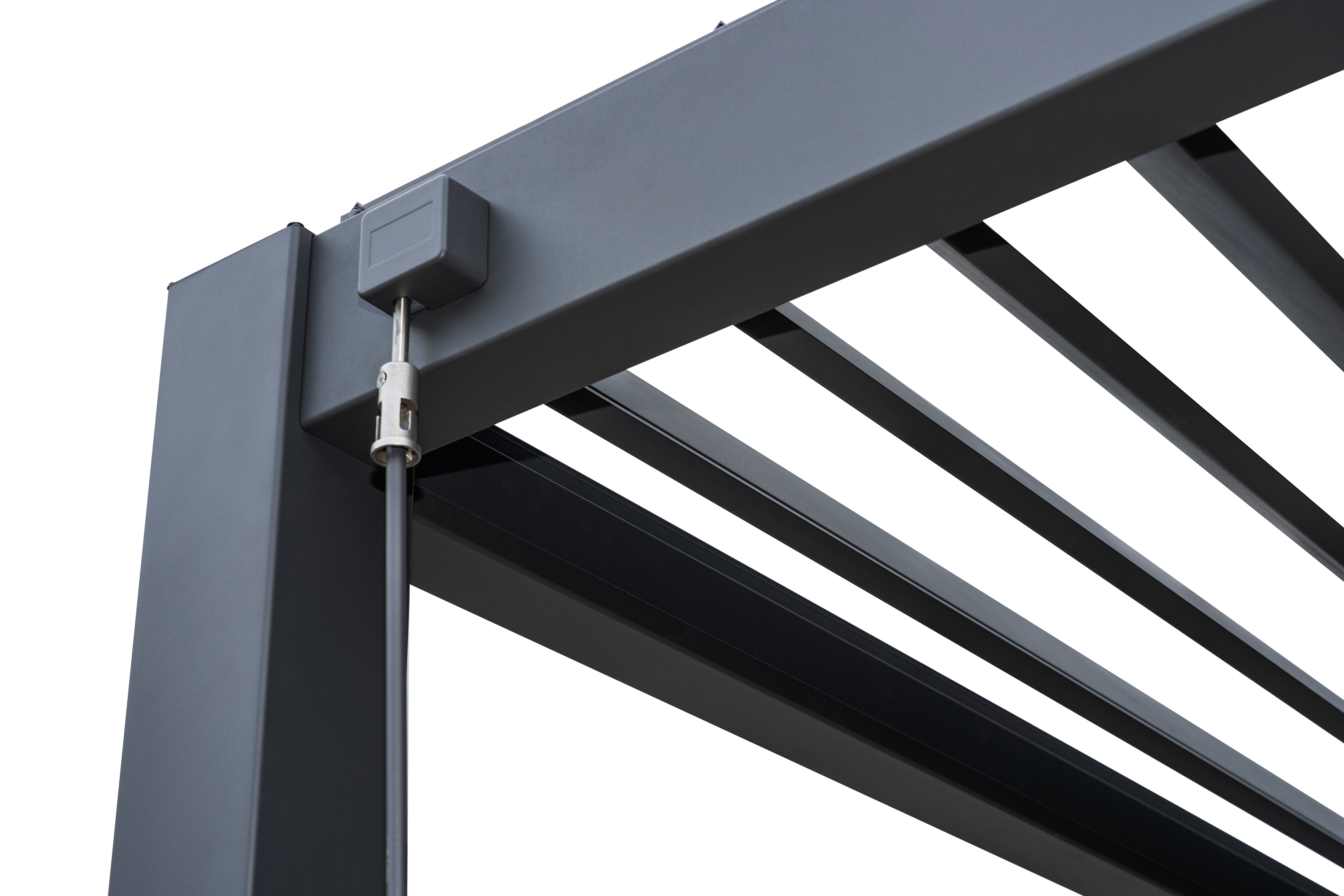 Pure Vista Pro Aluminium Metal Pergola in Graphite Grey - 3.6m x 3.6m