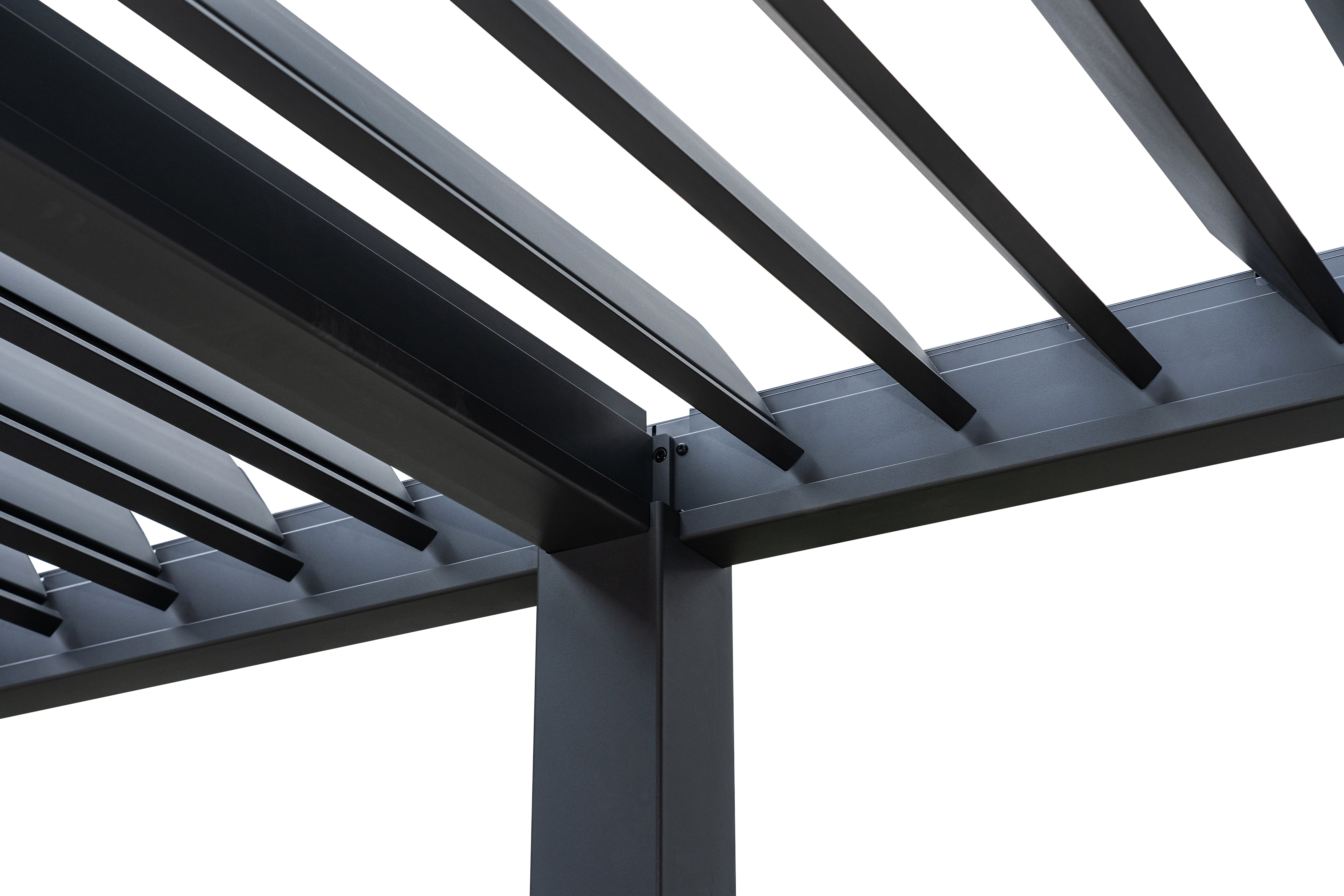 Pure Vista Pro Aluminium Metal Pergola in Graphite Grey - Free Standing