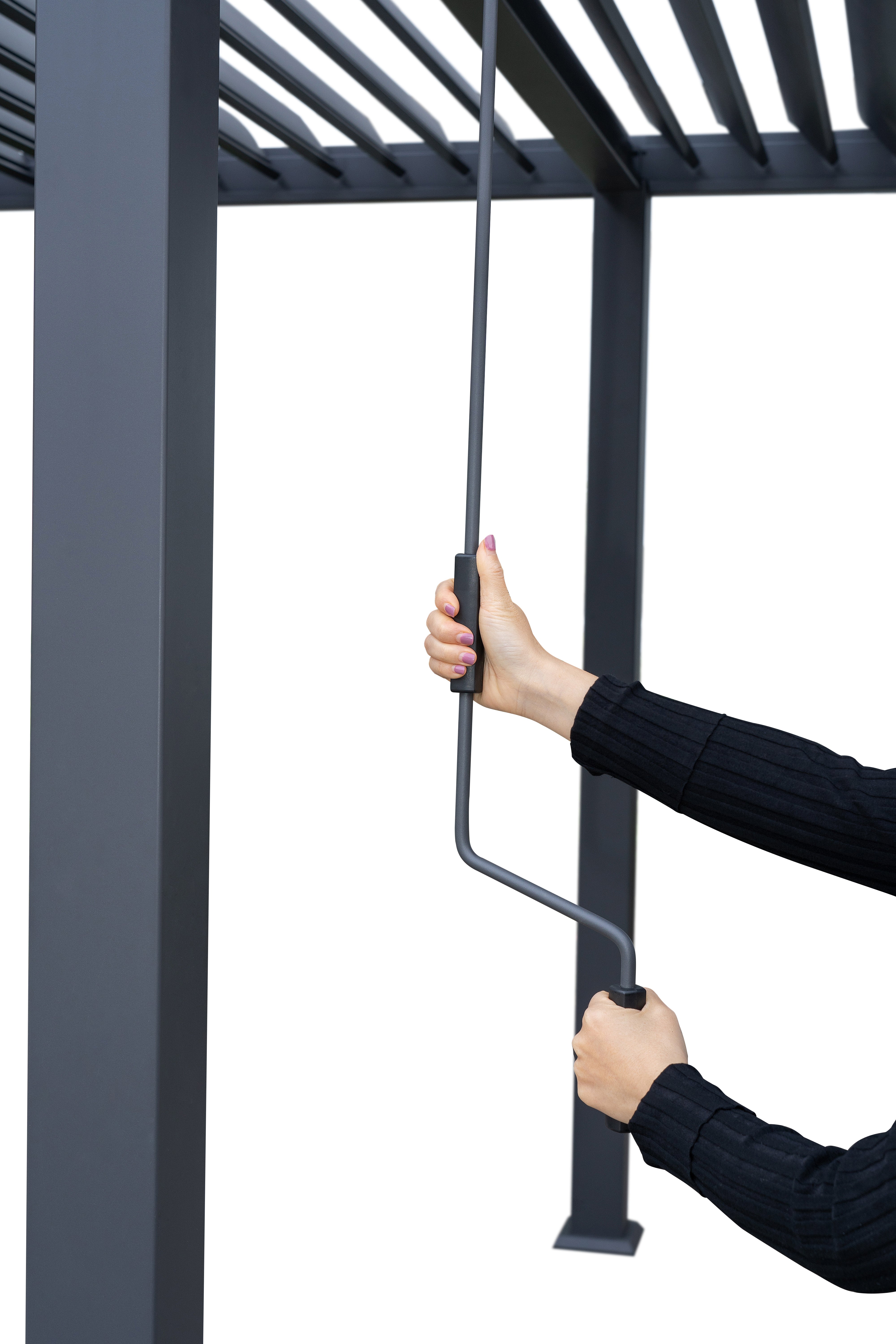 Pure Vista Pro Aluminium Metal Pergola in Graphite Grey - 3.6m x 3.6m
