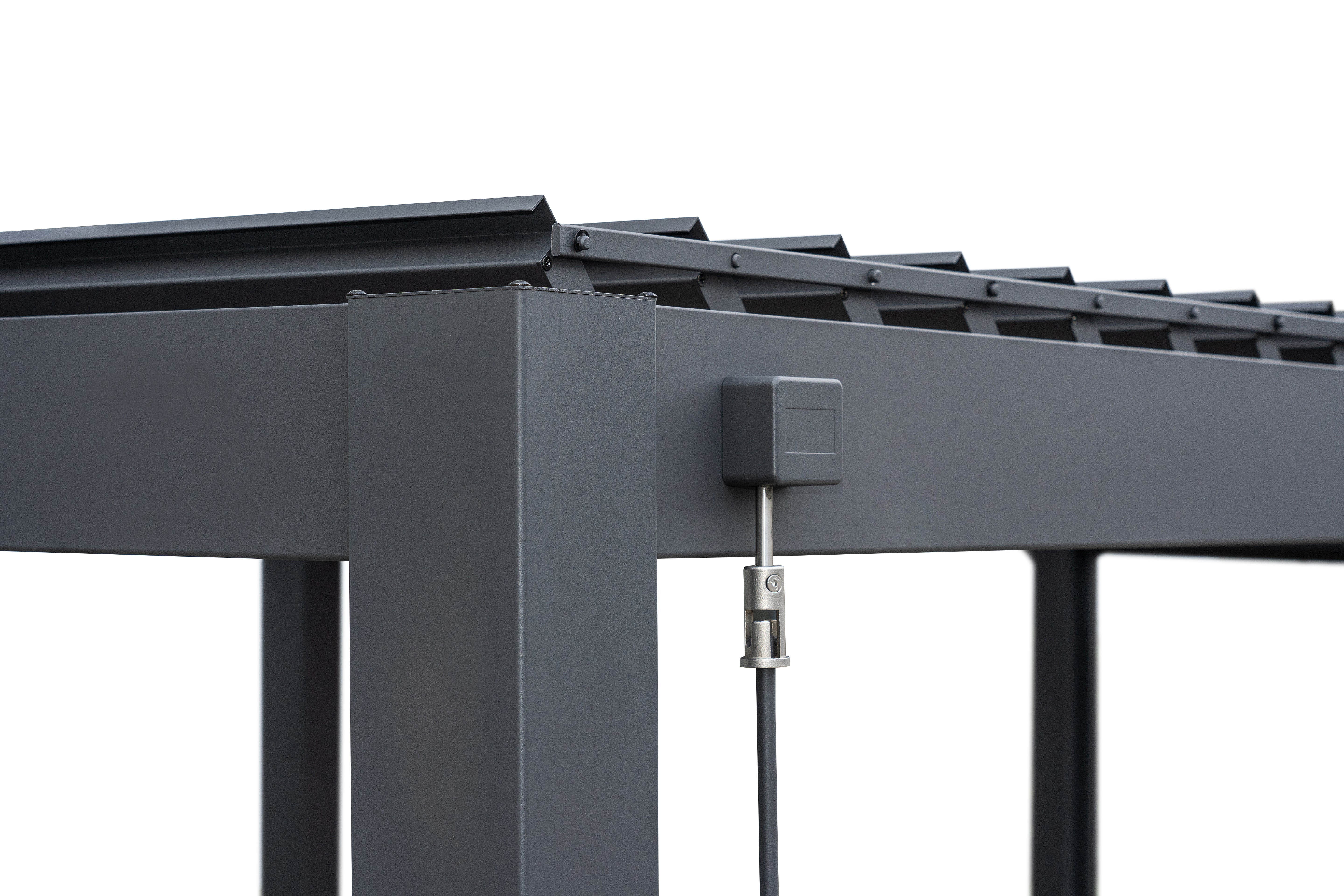 Pure Vista Pro Aluminium Metal Pergola in Graphite Grey - 3.6m x 3.6m