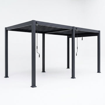 Pure Vista Pro Aluminium Metal Pergola in Graphite Grey - 3.6m x 6m