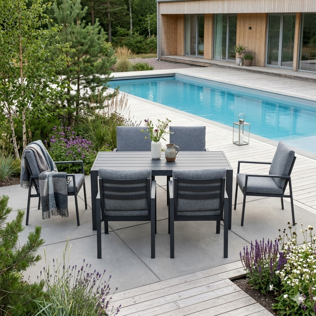 ARROW Aluminium Dining set - rectangle table